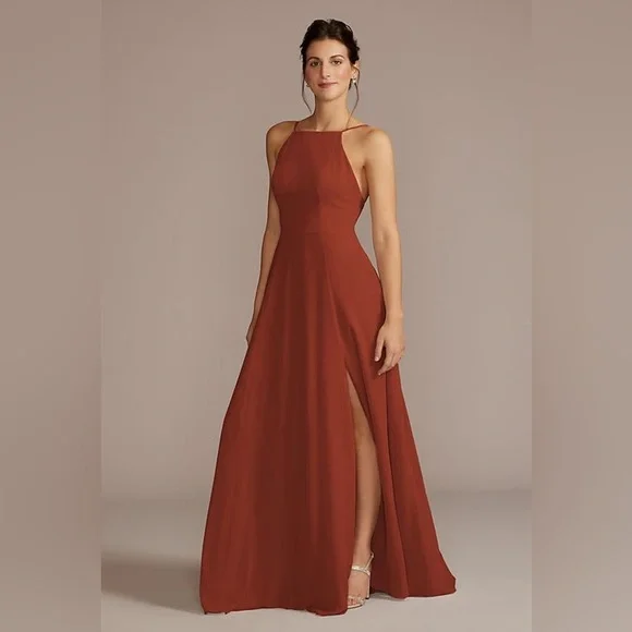 white christmas dresses Dark Emerald Chiffon Bridesmaid Dress A-Line Maxi Long Sleeve main image 0